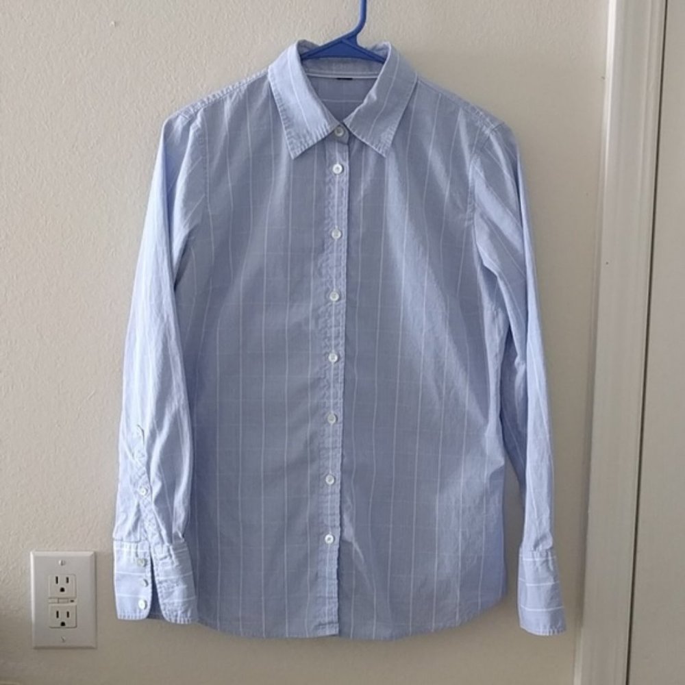 J. Crew Blue Plaid Button Down Long Sleeve…
